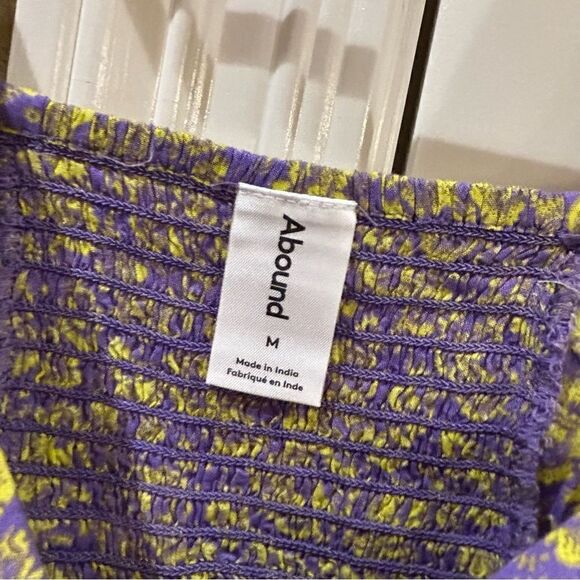 Abound NWT floral print smock top in purple green rosey peplum in medium - Picture 5 of 5